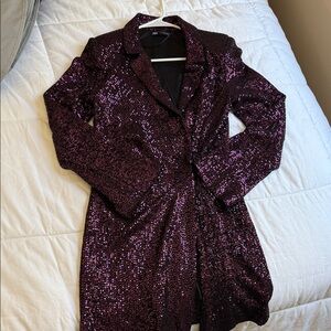 Zara Sparkling Magenta Sequin Jacket